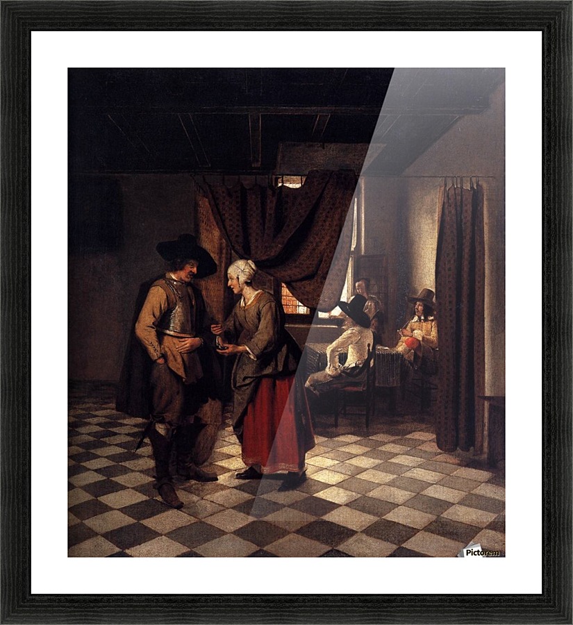 Paying the hostess Picture Frame print