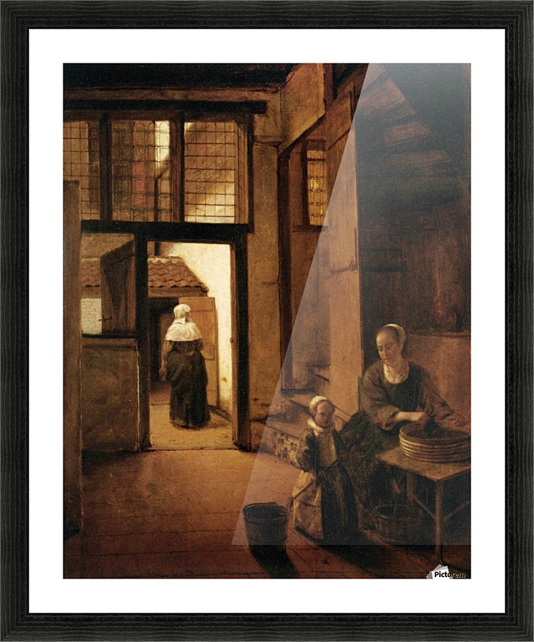 Girls washing clothes Picture Frame print