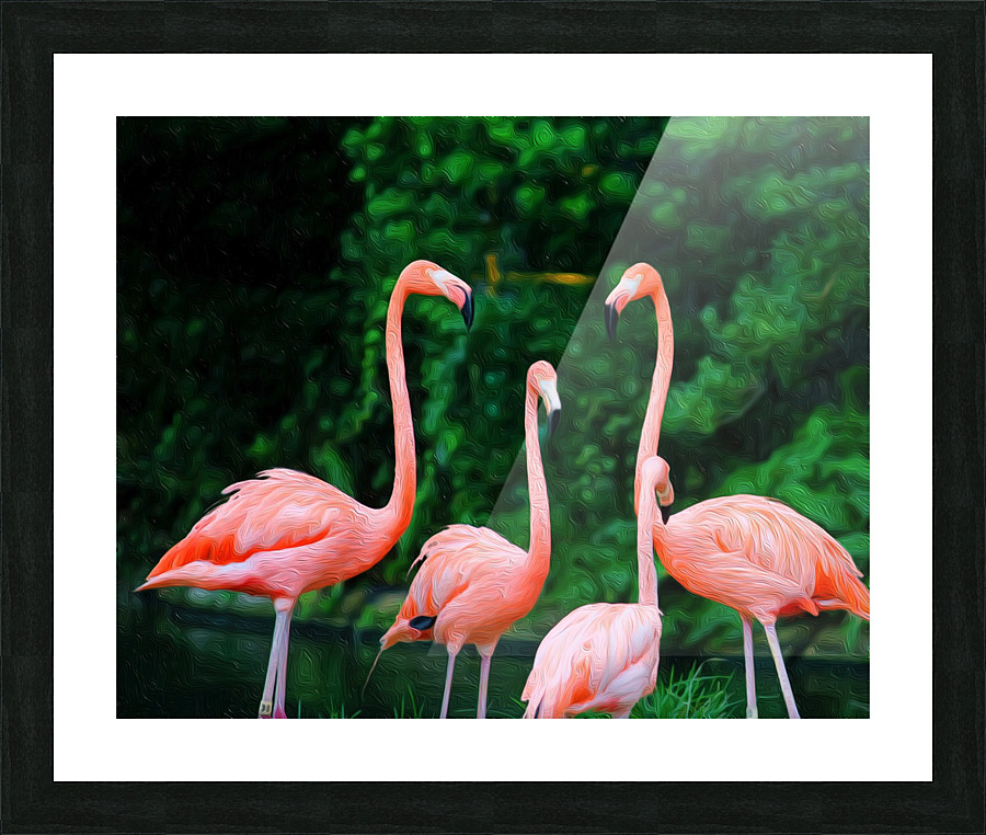 The Flamingo Family Picture Frame print