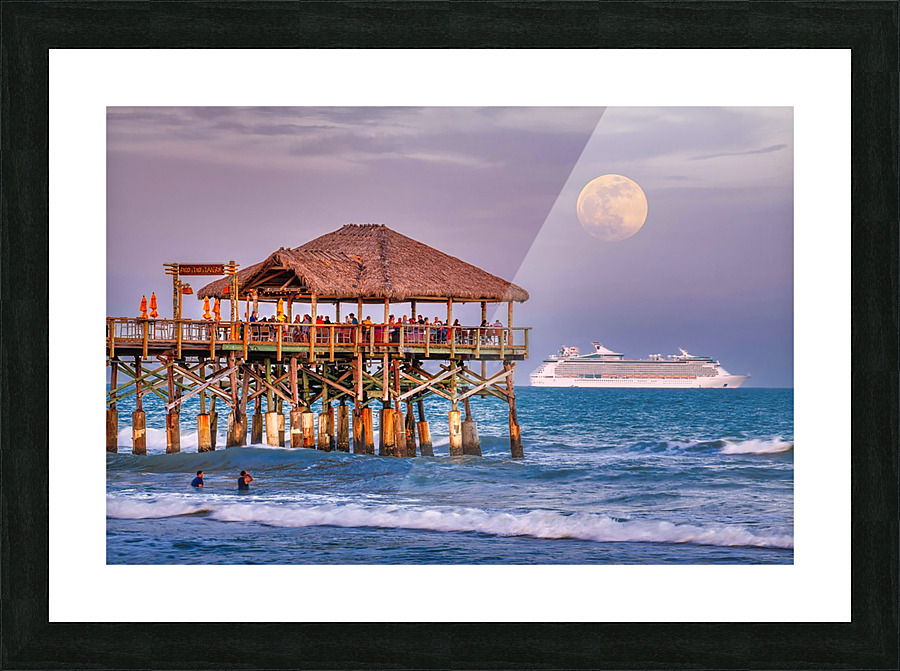 MOONRISE COCOA BEACH Picture Frame print