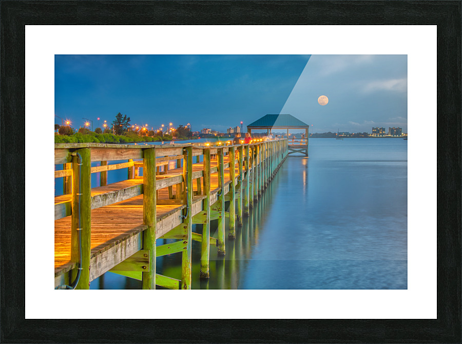  Melbourne Riverside Park Moonrise Picture Frame print
