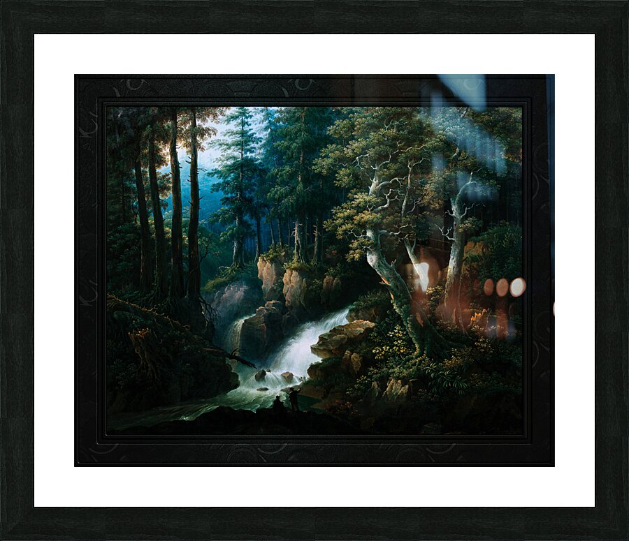 Der Wasserfall der Ilse auf dem Brocken im Harzgebirge by Hermann Josef Neefe Remastered Xzendor7 Classical Fine Art Old Masters Reproductions Picture Frame print