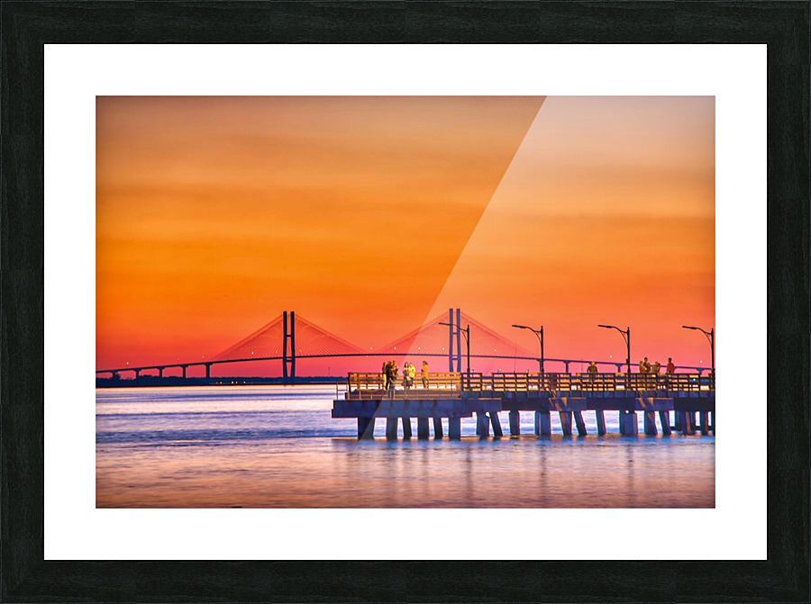 SUNSET at SIDNEY LANIER BRIDGE Picture Frame print
