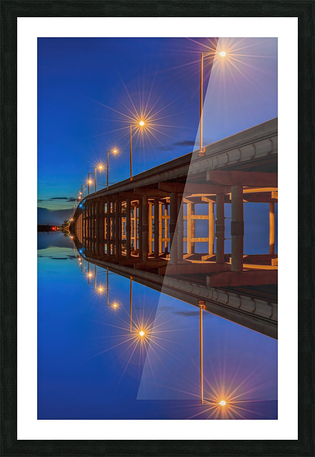 BRIDGE at NIGHT Picture Frame print