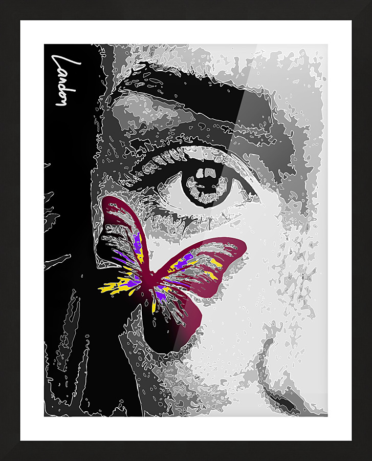 Butterfly Face Picture Frame print