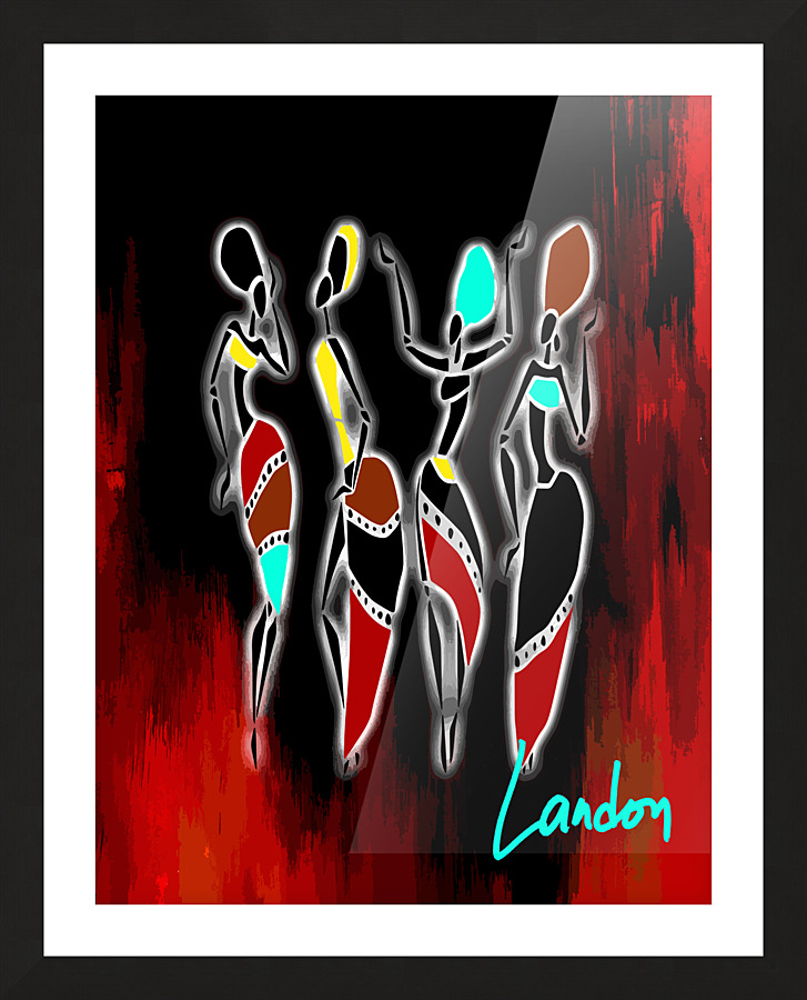 Four Black Ladies Picture Frame print