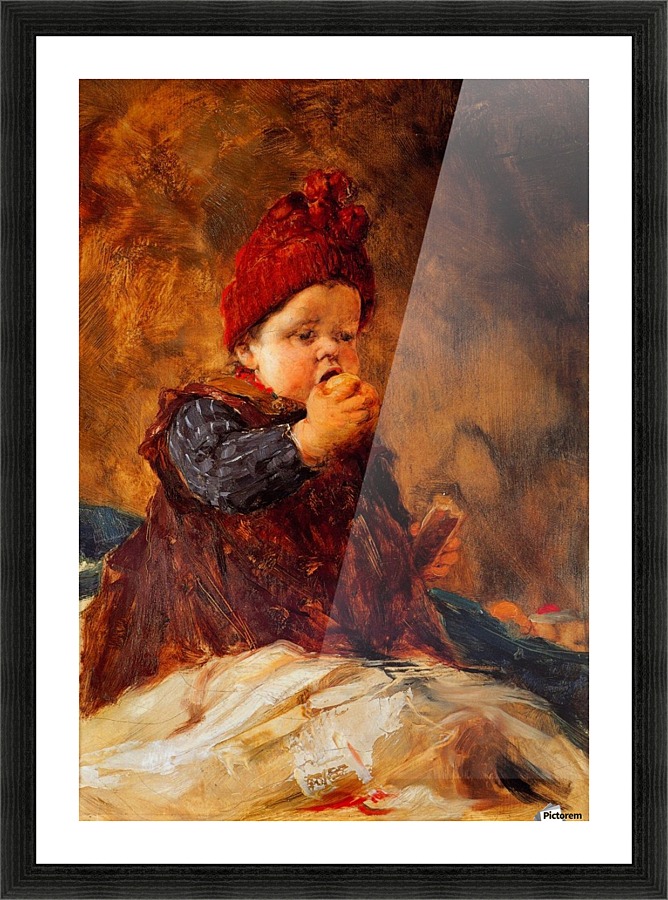Baby eating fruit by Georgios Jakobides Wall Art