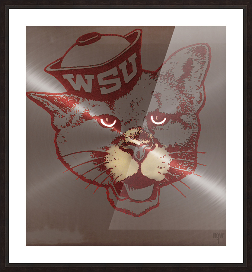 Vintage Washington State Cougar Art Picture Frame print