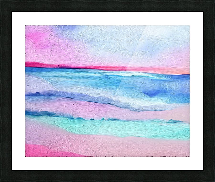 Pink Aqua Paradise Beach  Framed Print Print