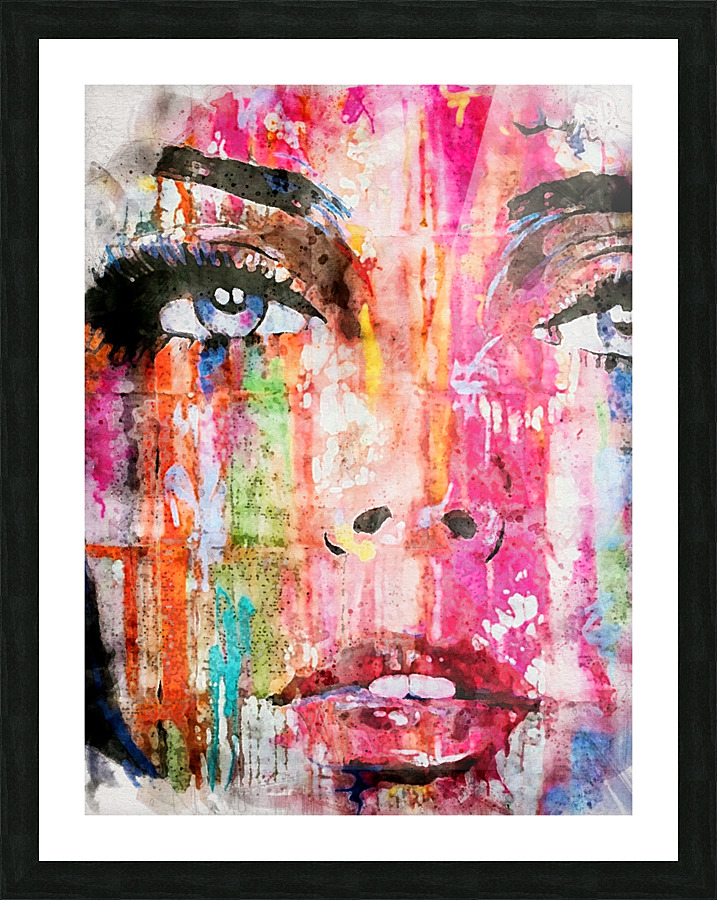 Painted Face Picture Frame print