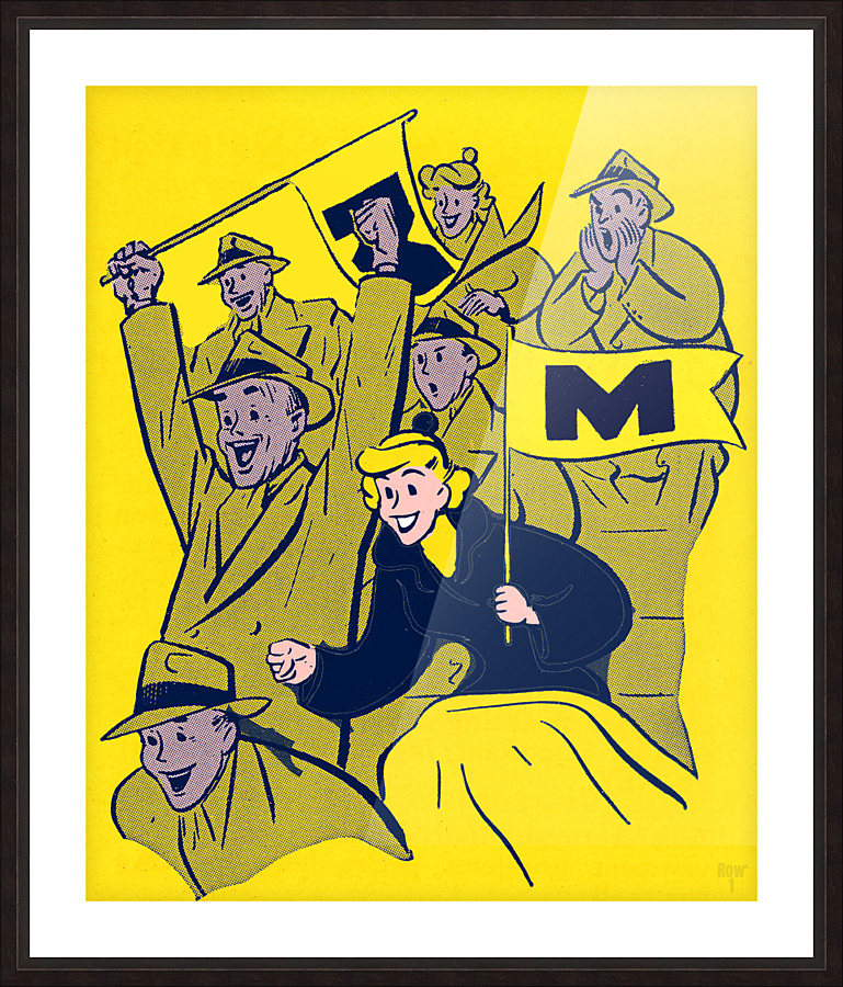 1951 Michigan Wolverines Football Crowd Art Picture Frame print