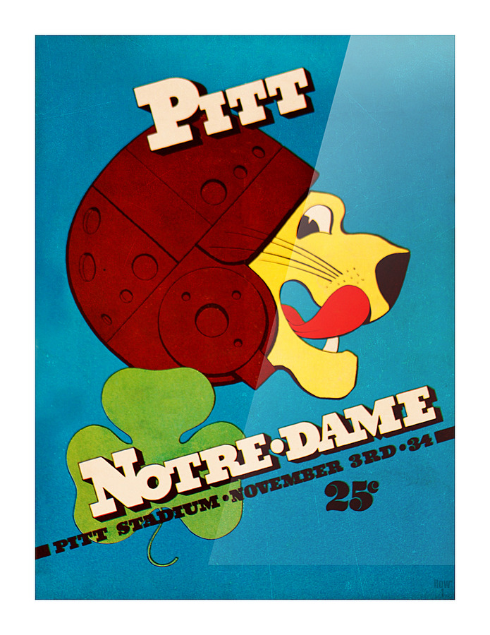 1934 Notre Dame vs. Pitt Panthers Football Cover Art Picture Frame print