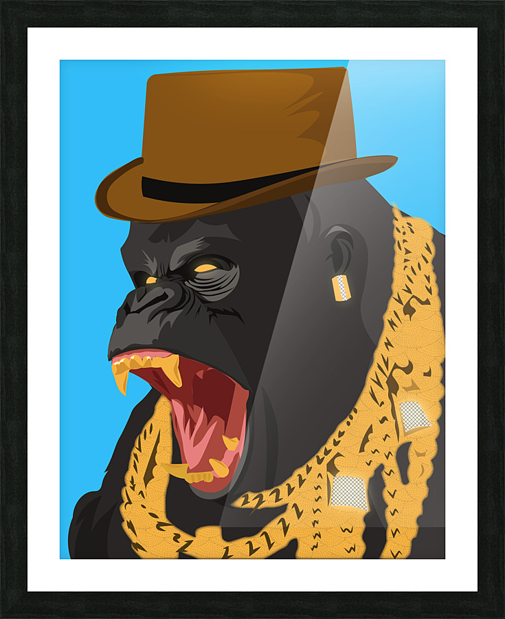 Gorilla gangster Picture Frame print