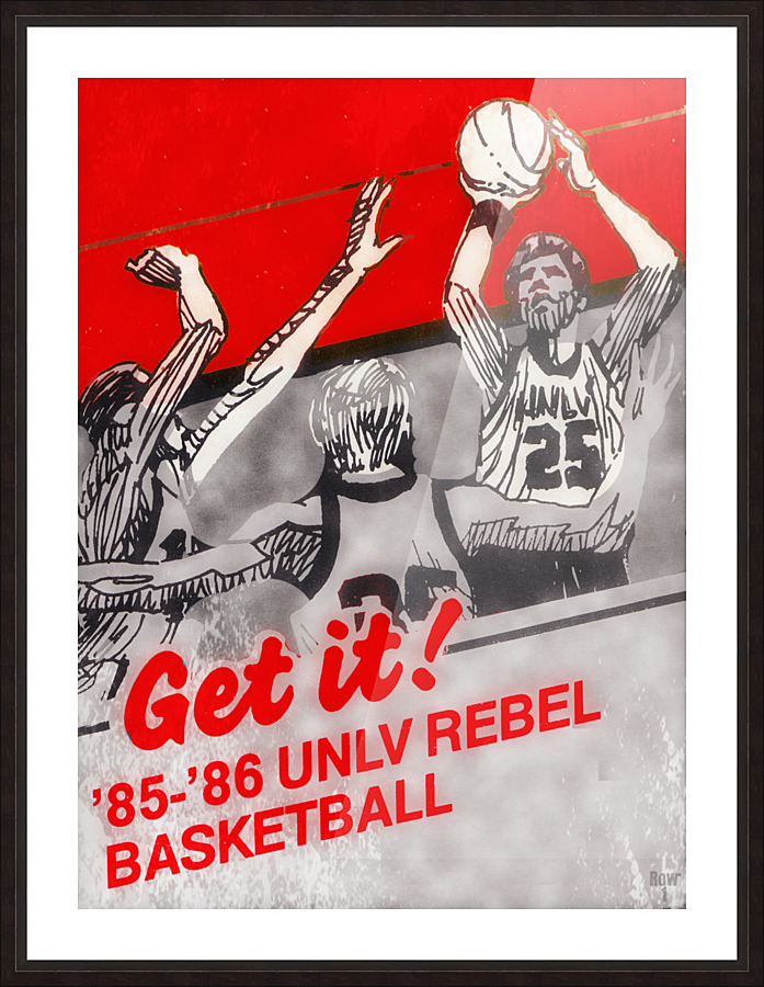 1985 UNLV Rebel Basketball Art Picture Frame print