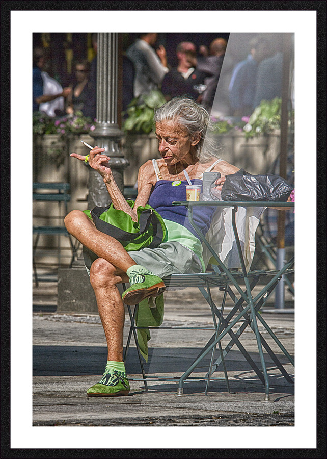 pointing woman Picture Frame print