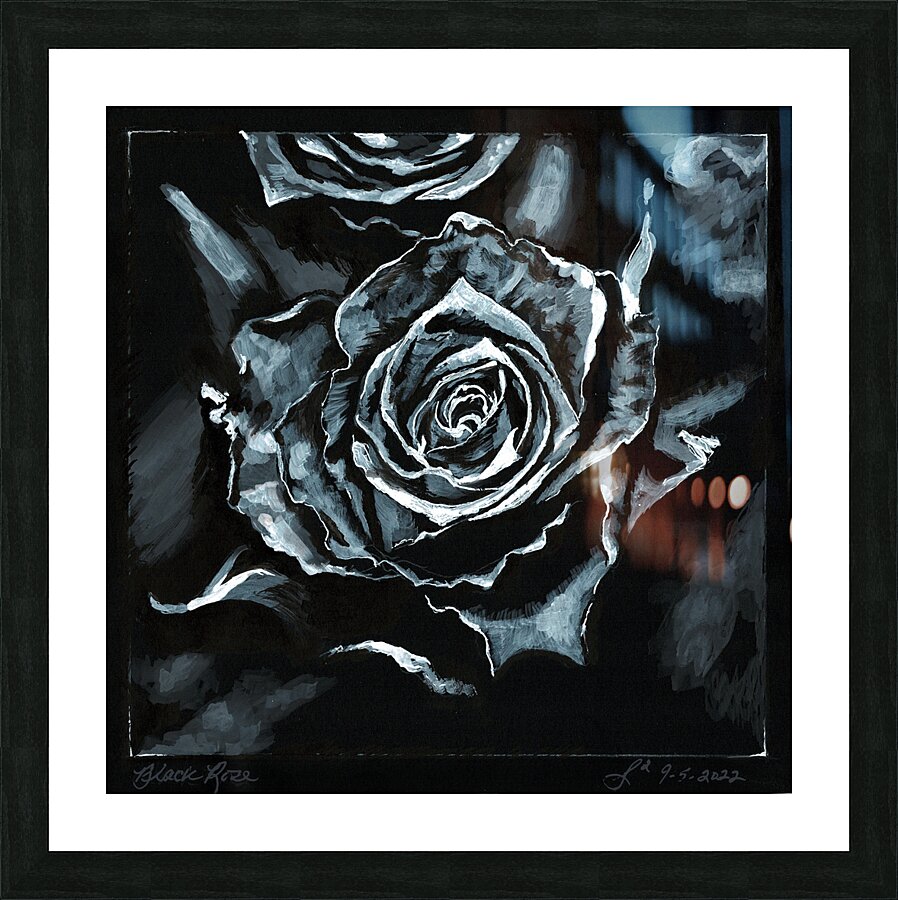 Black Rose Picture Frame print