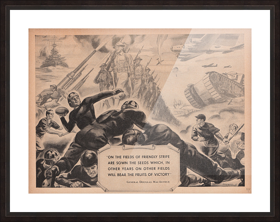 1942 On the Fields of Friendly Strife Football Art Picture Frame print