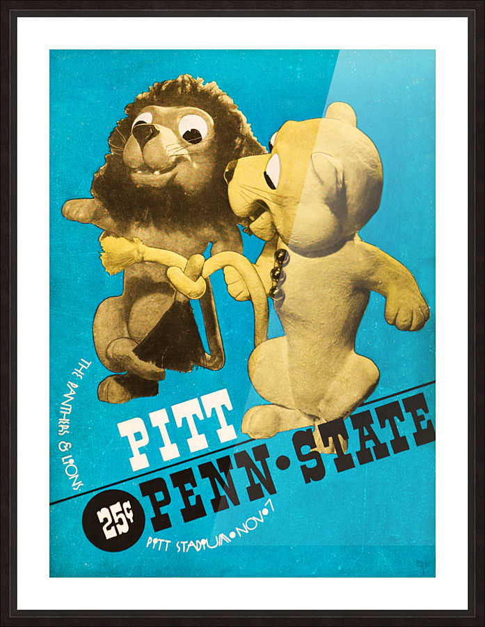 1936 Pitt vs. Penn State Football Cover Art Picture Frame print