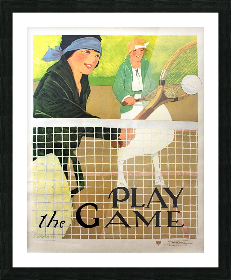 Original Health and Fitness Tennis Poster Play the Game Picture Frame print