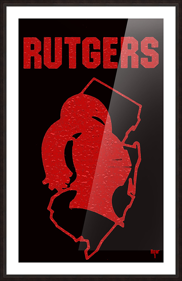 1987 Rutgers Scarlet Knights Retro Art Picture Frame print
