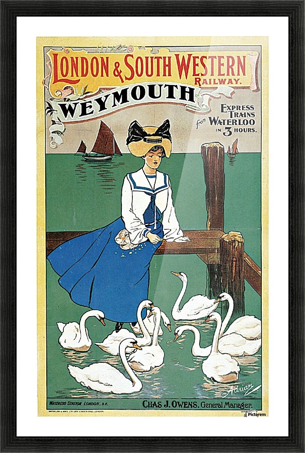 Vintage poster for London & South Western Railway  Framed Print Print
