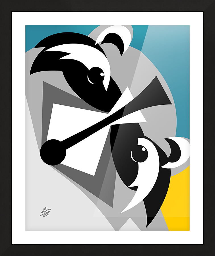 Raccoon Abstract Picture Frame print