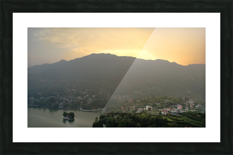 Sunrise over Himalayan town of Bhimtal Picture Frame print