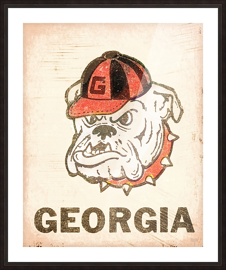 1976 Georgia Bulldog Retro Fade Art Picture Frame print