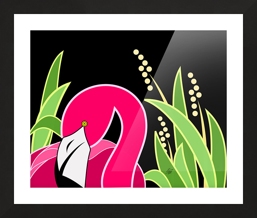 Stylized Abstract Flamingo Picture Frame print