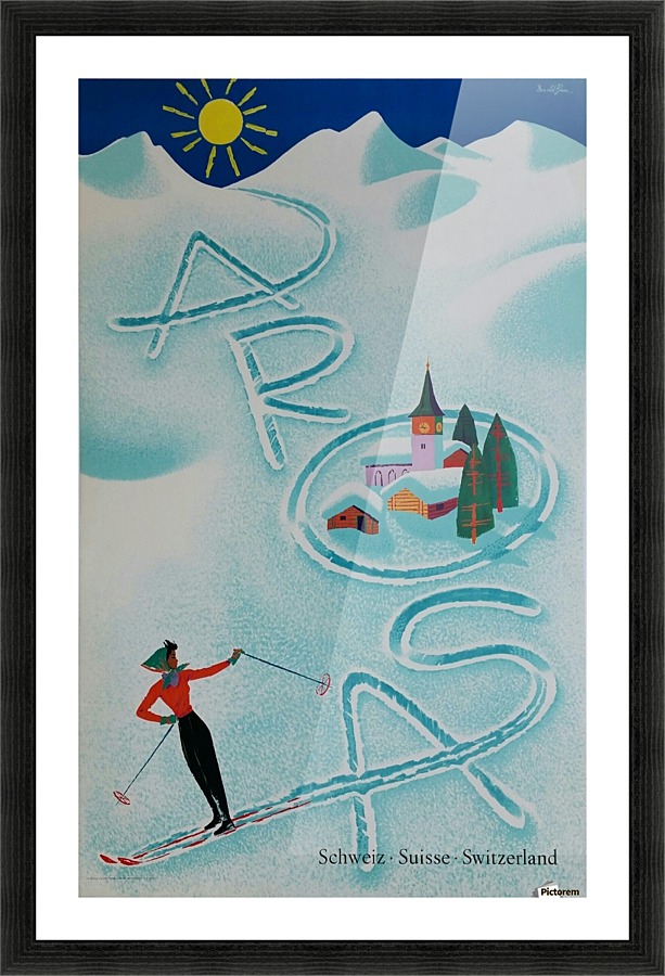 Original vintage poster ski Arosa Suisse Picture Frame print