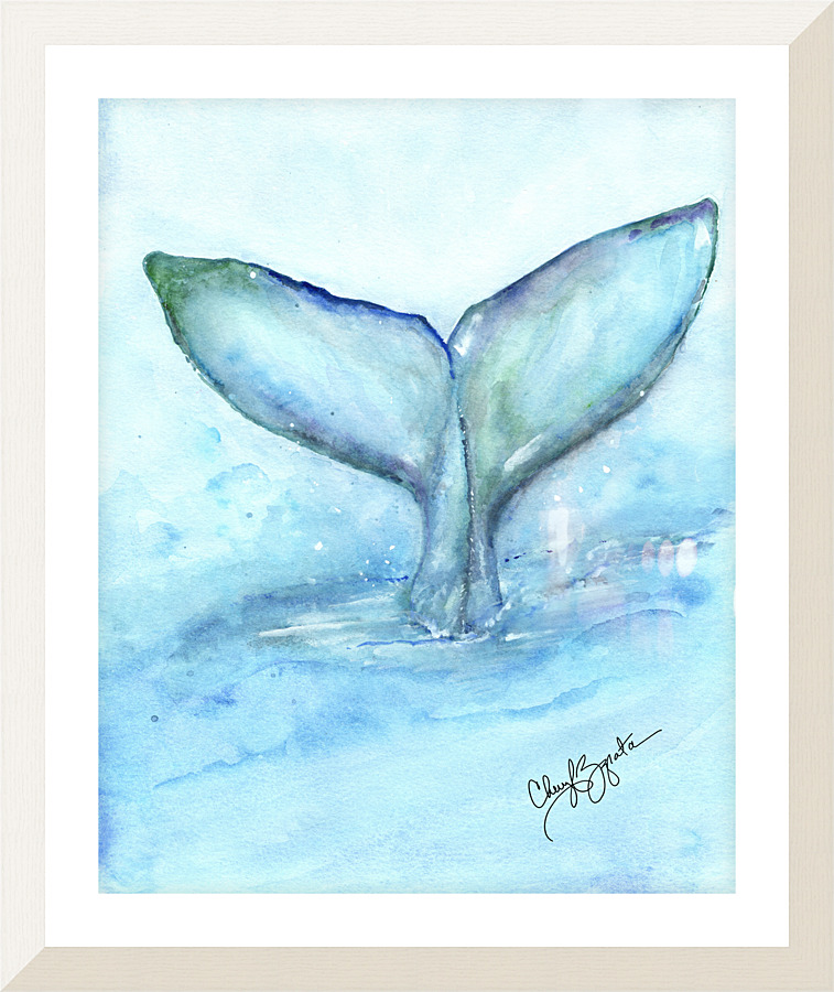 Whale Tail   Picture Frame print