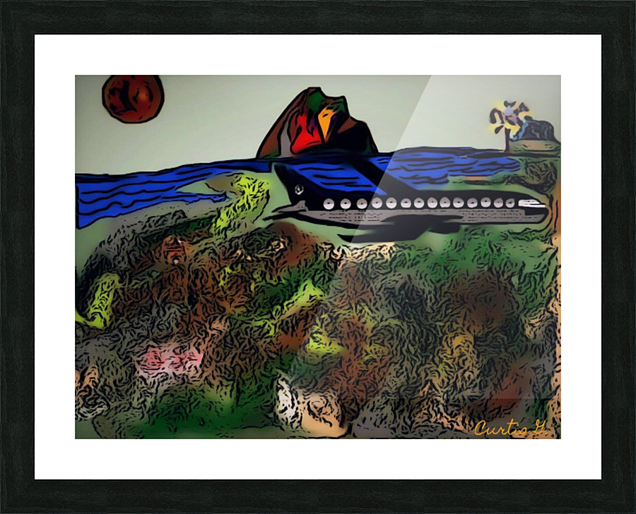 Traveling by Plane Picture Frame print