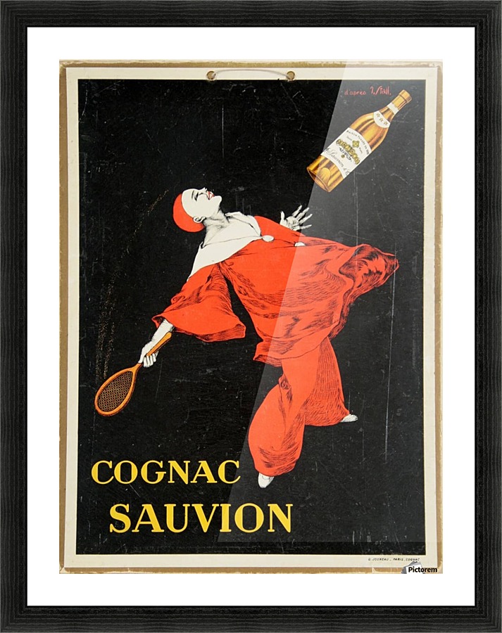 Cognac Sauvion Carton vintage poster  Framed Print Print
