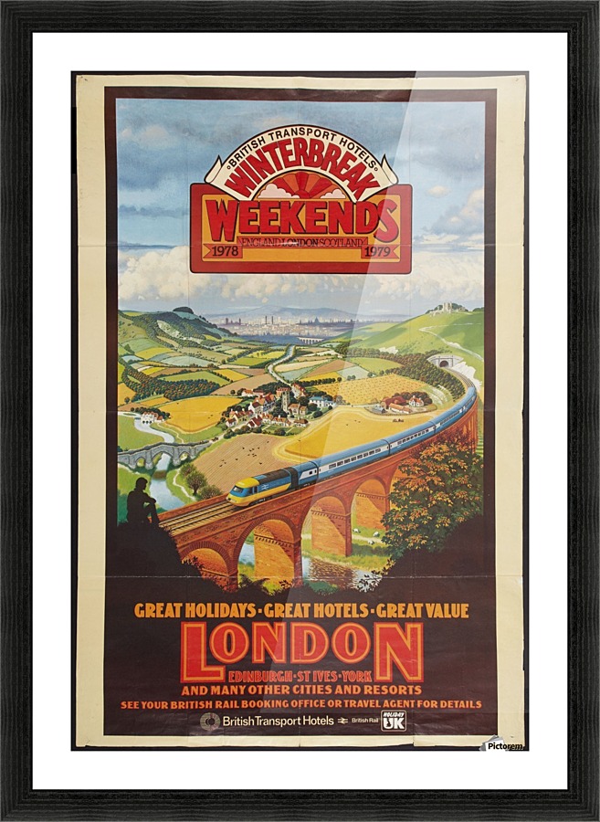London vintage travel poster for British Railways Picture Frame print