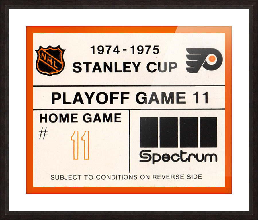 1974 Philadelphia Flyers Ticket Stub Art Picture Frame print