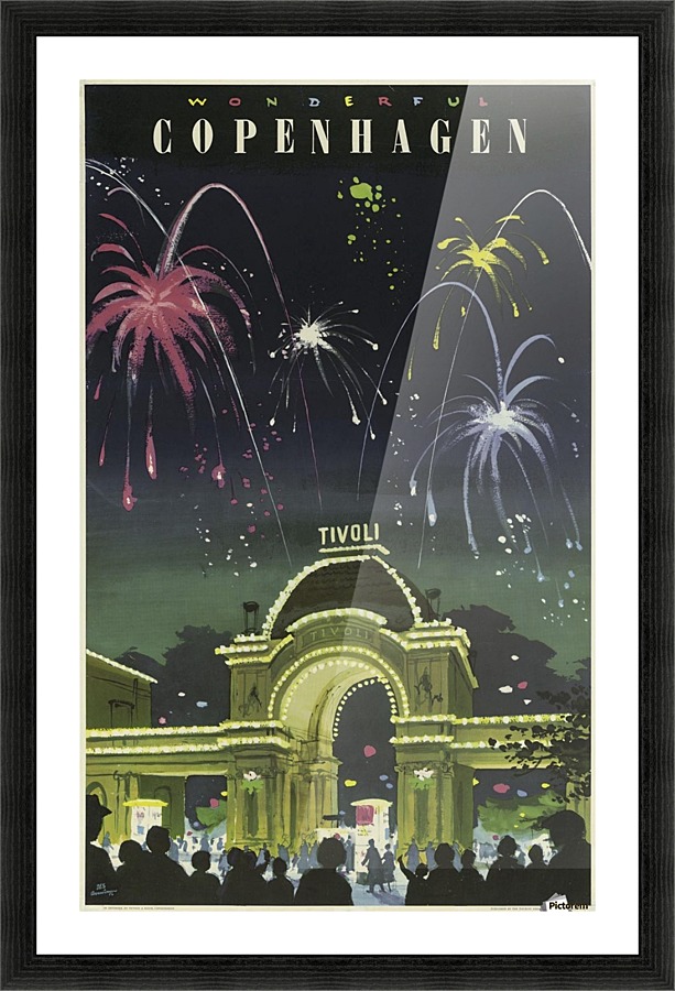 Wonderful Copenhagen vintage travel poster  Framed Print Print
