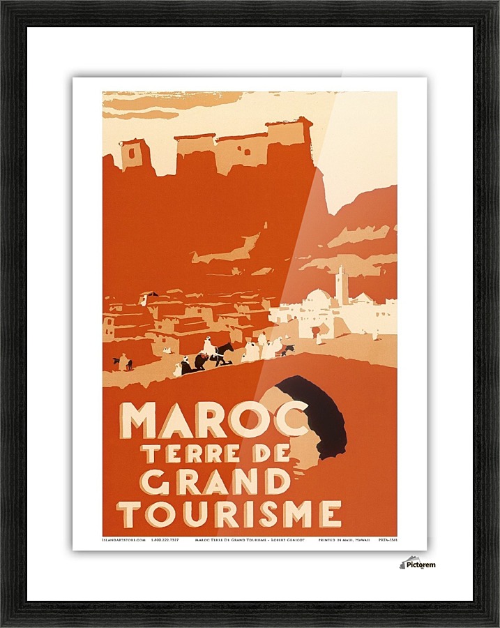 Morocco vintage travel poster  Framed Print Print