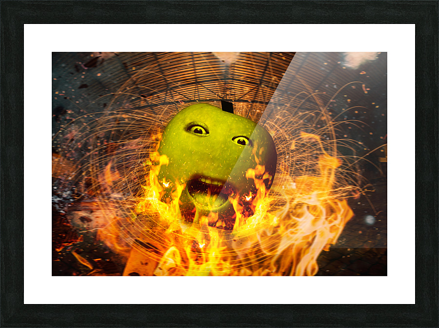 Fire Apple Picture Frame print
