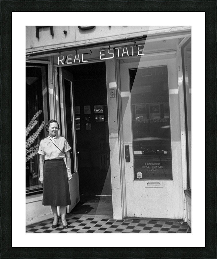 Found and Restored - O.G. Real Estate Agent - Kodachrome Slide Picture Frame print