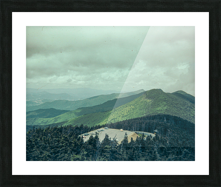 Found and Restored - Mountain Parking - 1940s Kodachrome Slide Picture Frame print