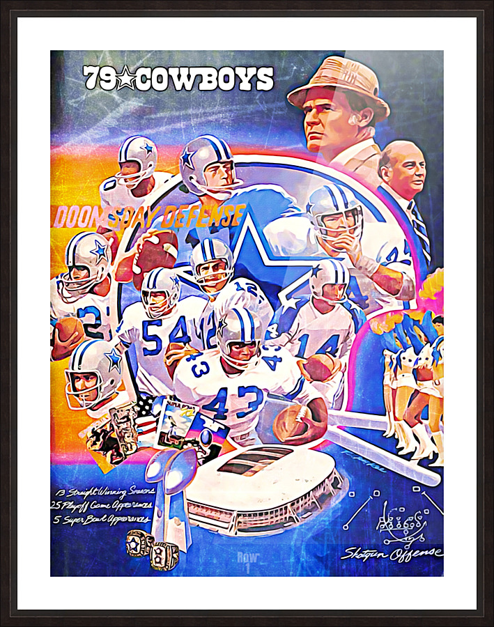 1979 Dallas Cowboys Ron McKee Art Picture Frame print