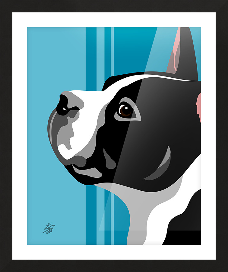 Boston Terrier Face Profile Picture Frame print