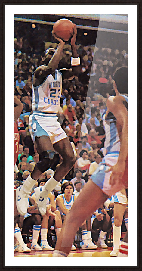1983 Michael Jordan North Carolina Jump Shot Picture Frame print