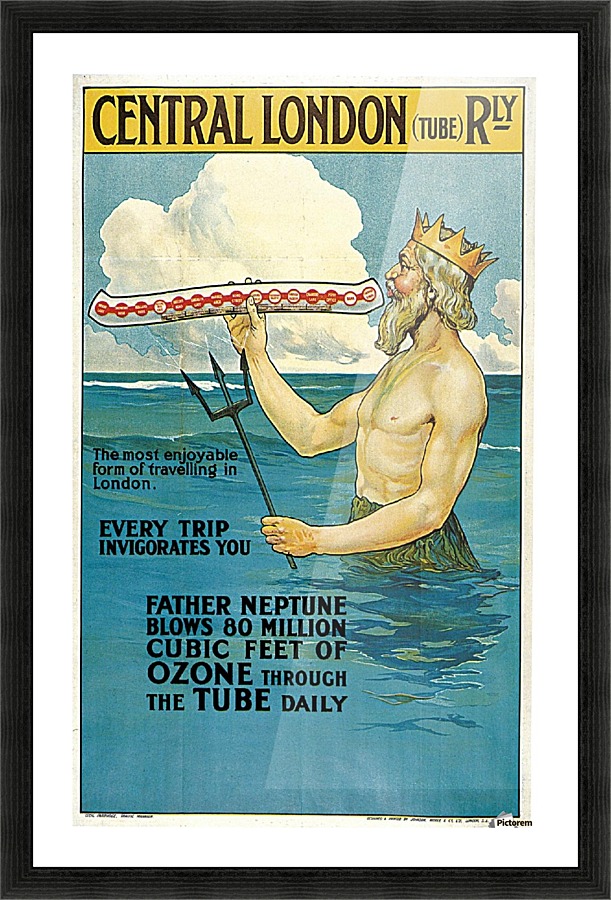 Central London vintage travel poster  Framed Print Print