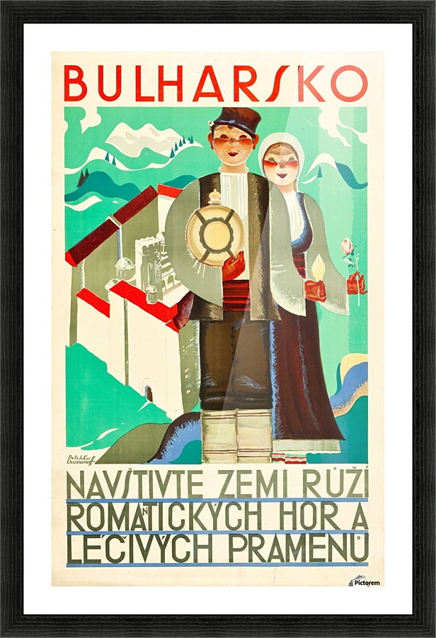 Bulgaria travel poster  Framed Print Print