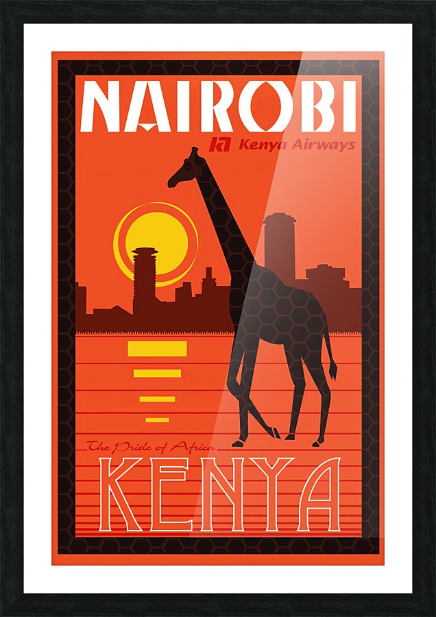 nairobi the pride of africa kenya airways travel poster
