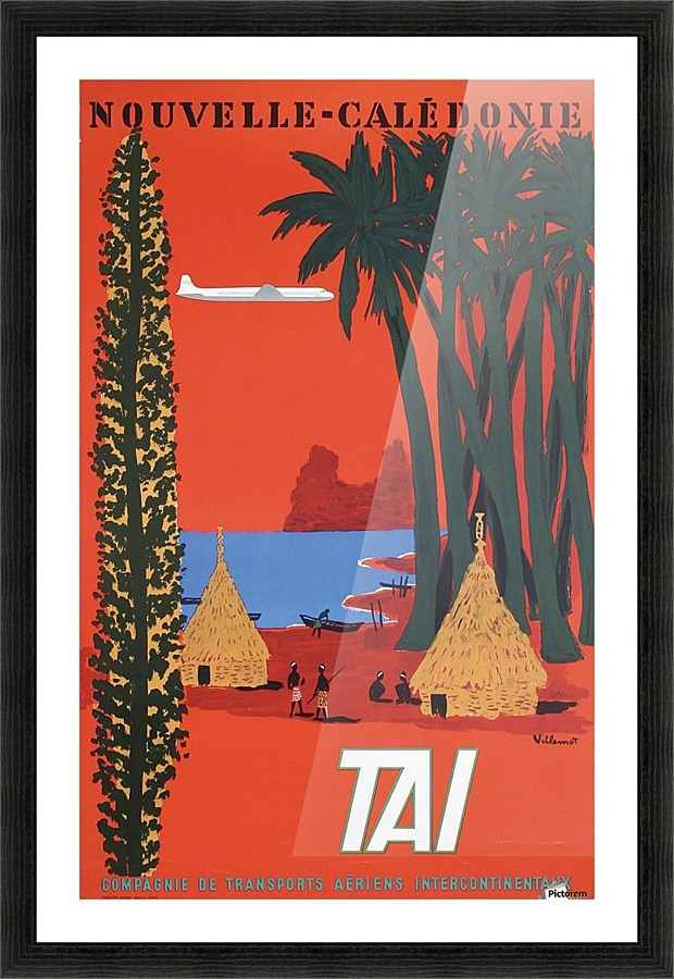 Nouvelle Caledonie TAI vintage travel poster Picture Frame print