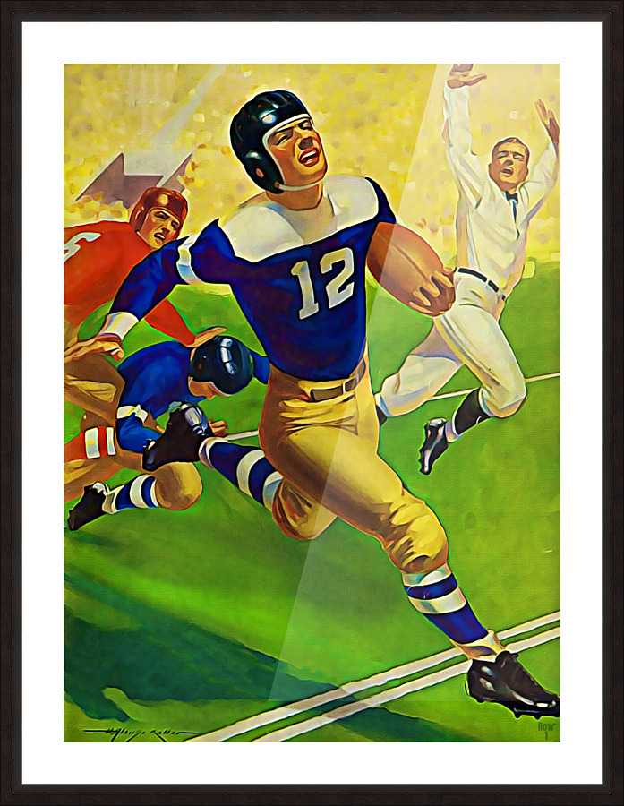 1938 Lon Keller Remix Football Art  Picture Frame print