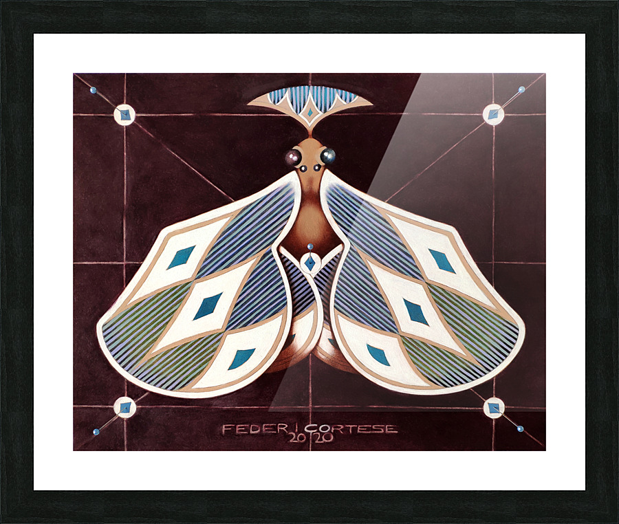 Diamonds butterfly Picture Frame print