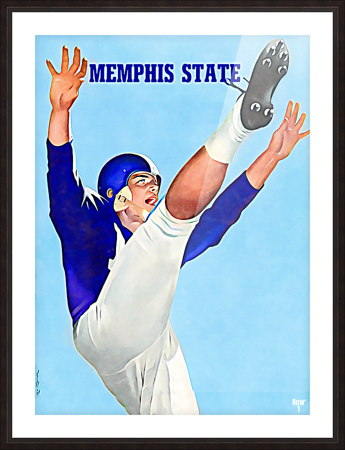 1957 Lon Keller Memphis State Football Art Picture Frame print